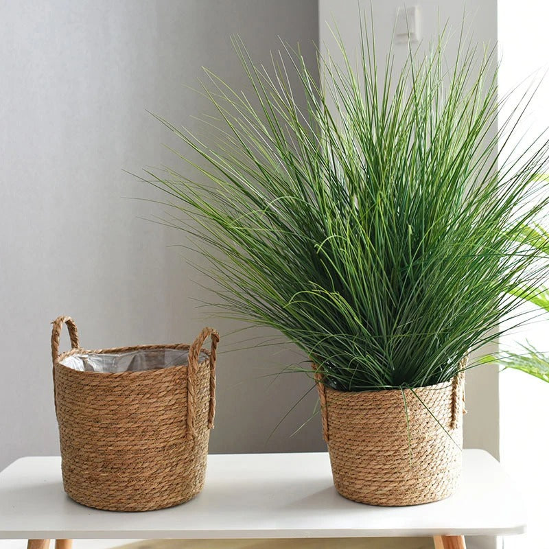 Artisan Woven Straw Basket – Nordic Planter & Elegant Storage Accent
