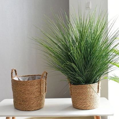 Artisan Woven Straw Basket – Nordic Planter & Elegant Storage Accent