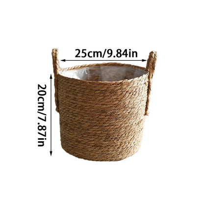 Artisan Woven Straw Basket – Nordic Planter & Elegant Storage Accent
